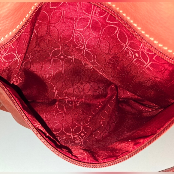 Fossil Leather Burnt Orange Crossbody Shoulder Bag - Picture 10 of 12